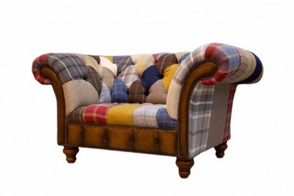 Chesterfield Design Křeslo Pohovka Potah Textilní Pohovky Sedadlo Barevné