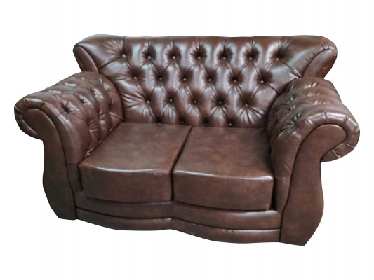 Sofa Chesterfield Luxus Couch 2 Sitzer Sofas Braun Ledersofa Couchen -> Pohovka Chesterfield Luxus 2 místná pohovka hnědá kožená pohovka.