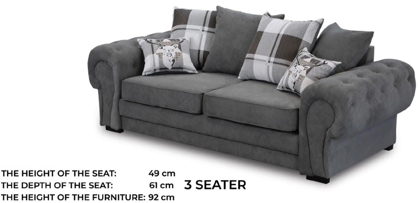 Sofa sestava 3+2+1 Chesterfield nábytek obývací pokoj Textilie v italském stylu