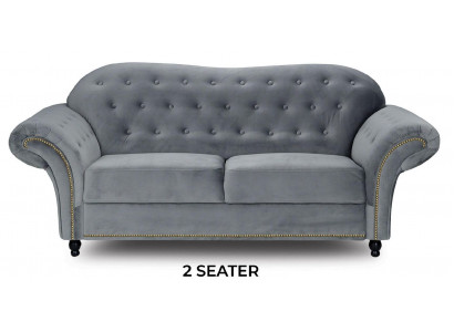 Chesterfield Pohovka Šedý Potah Pohovky Obývací pokoj Gauč Sedák Nábytek