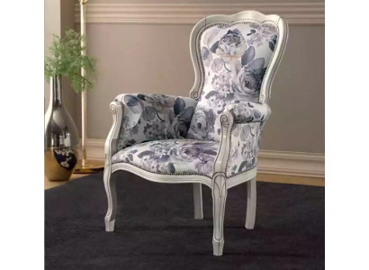 Klasické křeslo s ušníky potahové zařízení designová látka obývací pokoj