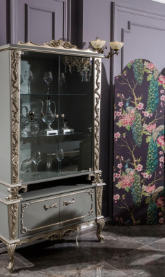 Vitríny Sklo Dřevo Skříň Vitrína Obývací Pokoj Nábytek Kredenc Šatníky