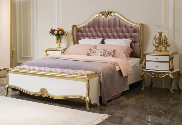 Chesterfield rám postele design polstrovaná luxusní postel ložnice postele růžová