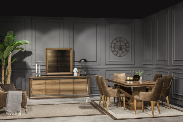 Luxusní zrcadla na zeď v moderním stylu s hnědým rámem.