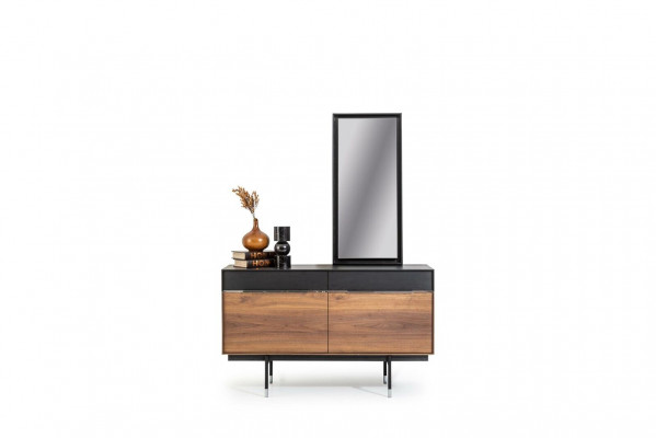 Zrcadlo Luxusní stojan Stěnové zrcadlo Černý rám Styl 100x46