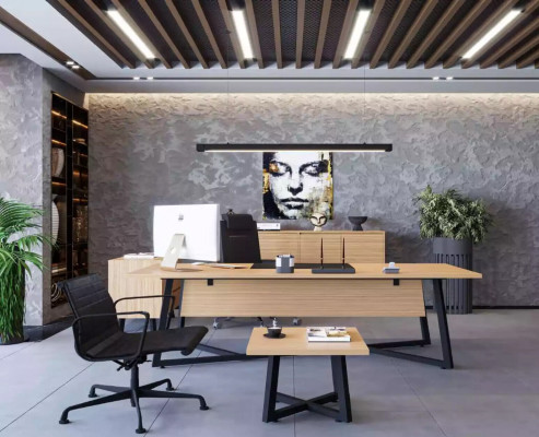 Moderní kancelářská sada psací stůl konferenční stolek Aktovka Komoda 4 kusy.