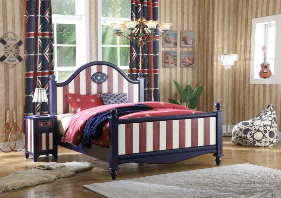 Postel noční stolek 3 kusy. Ložnice Sada Design American Style Luxusní postelová skupina