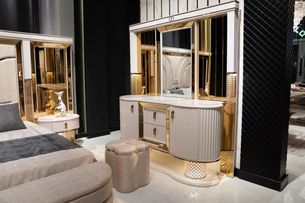 Ložnice set Luxus Toaletní stůl se zrcadlem designový nový 2dílný