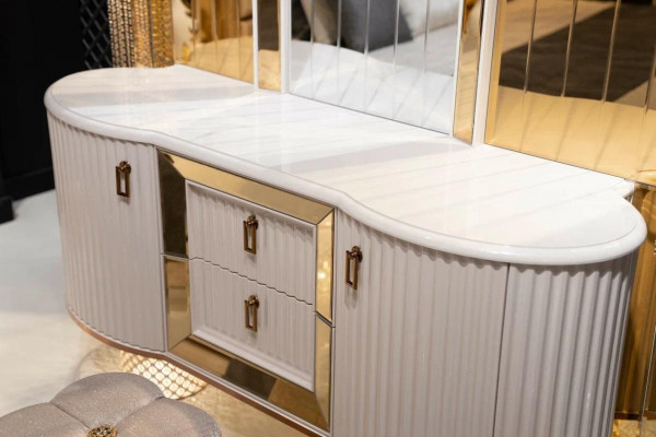 Ložnice set Luxus Toaletní stůl se zrcadlem designový nový 2dílný