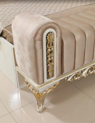 Ložnice Set Postel 2x Noční stolky Design Luxus nový 5 kusů bílý