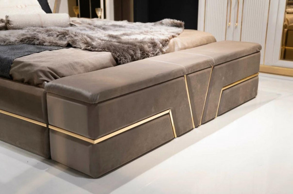 Ložnice Nastavení Postel 2x Noční Stolky Luxus Nové 3dílné Design Moderní Dřevo