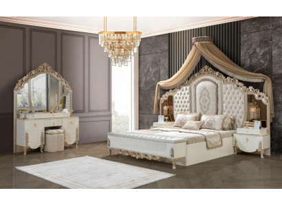 Ložnice Set Postel s lavicí 2x noční stolky Luxusní nový 4ks design dřevo