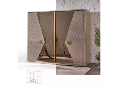 Beige šatní skříň dřevěné skříně ložnice nábytek nerezová skříň