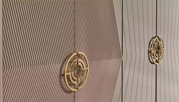 Beige šatní skříň dřevěné skříně ložnice nábytek nerezová skříň
