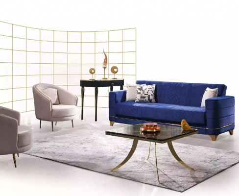 Moderní křeslo obývacího pokoje, jednosedadlové, designové lounge, barva béžová, dřevo.