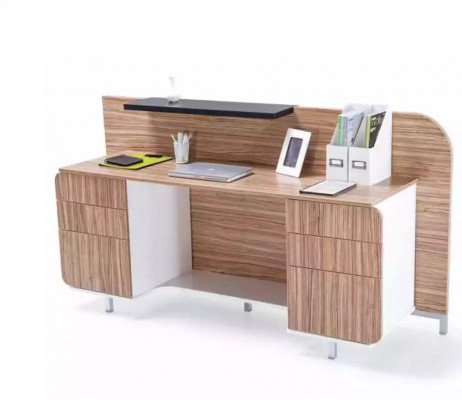 Moderní recepční stůl luxus kancelářský nábytek dřevo hnědá recepce stylový.