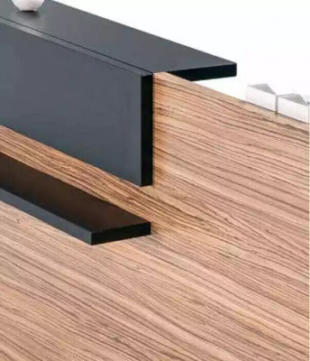 Moderní recepční stůl luxus kancelářský nábytek dřevo hnědá recepce stylový.