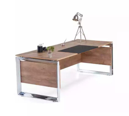 Moderní hnědý psací stůl kancelářský nábytek dřevo pracovna design styl