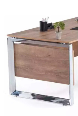 Moderní hnědý psací stůl kancelářský nábytek dřevo pracovna design styl