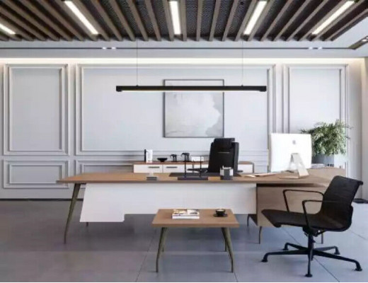 Klasický světlý konferenční stůl Moderní design Police Dřevěný stůl Kancelář