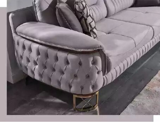 Hnědá luxusní pohovka Chesterfield 3místná kůže moderní styl