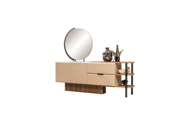 Souprava sideboard s zrcadlem Beige Dřevěná skříň Design