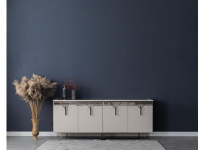 Sideboard Skříň na příbor Šatní skříň Komoda Skříň Dřevo Bílý Moderní