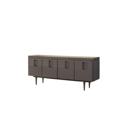 Sideboard Skříň nábytková šatní skříň komoda skříň dřevěná šedá obývací pokoj