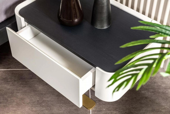 Skupina nočních stolků bílých nočních stolků nočních komod, 2 ks.