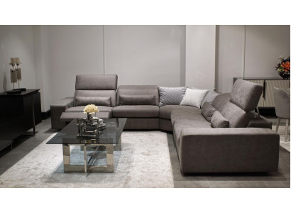 Sofa ve tvaru L, moderní rozkládací pohovka do obývacího pokoje, zařízení designu konferenční stůl