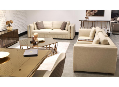 Obývací pokoj Set Sofa Dvoumístné Moderní Sofa Třímístné Potah Nábytek Konferenční Stolek