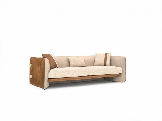 Beige pohovka Luxus tříkreslo Moderní zařízení Čalouněný nábytek Textil