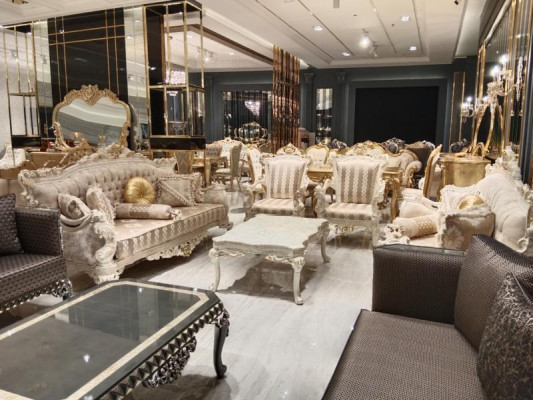 Designer Wohnzimmer Set Sofas Stilvollen Sessel Moderne Couchtisch Sofagarnitur  - Návrhářský obývací set - Pohovky - Stylové křeslo - Moderní konferenční stolek - Souprava sedacích souprav