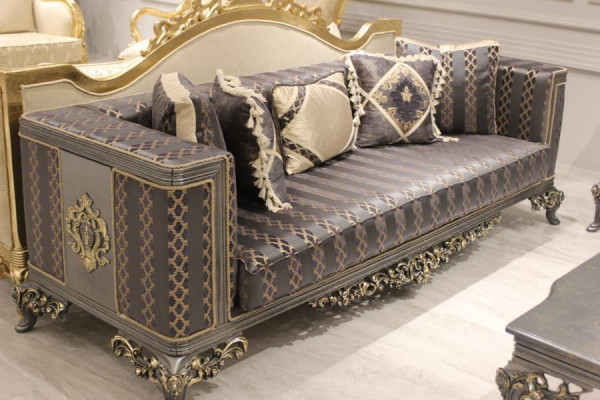 Obývací pokoj Set sedací souprava přírodní barvy Design čalouněný nábytek Konferenční Stůl