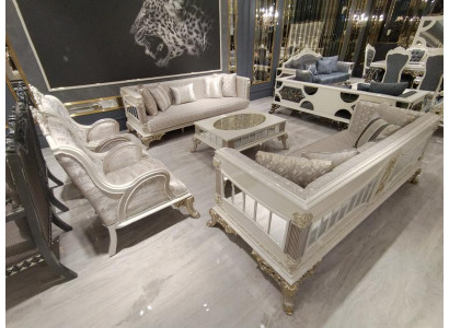 Barevná obývací sestava 3+3+1+1 Elegantní sestava 2x gauč 2x křeslo