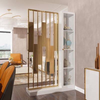 Kovový regál Oddělovací stěna Designer Luxus Regál Nábytek Styl Skříň Kovová Zeď Nový