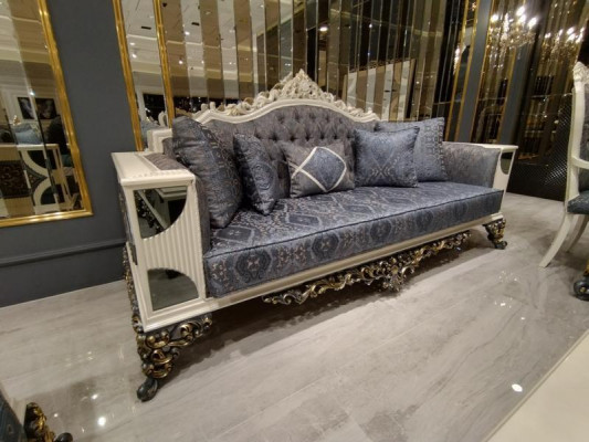 Luxusní sada dvou elegantních 3místných sedaček z kvalitních materiálů sofa set.