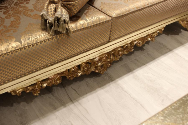 Sofa set 3+3 místný obývací pokoj Sada designu zlaté Chesterfieldové textilie Nové