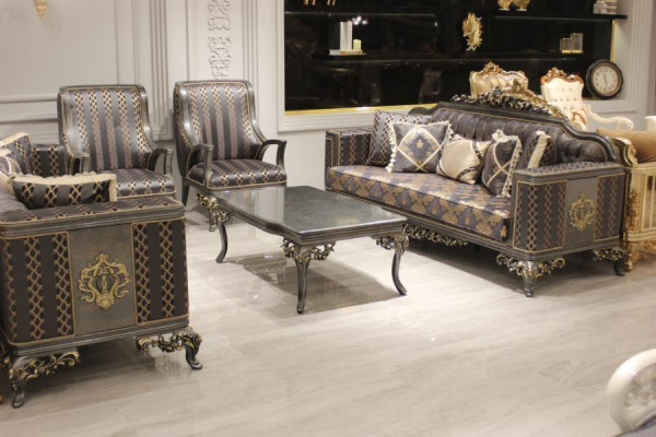 Luxusní sada sedacích souprav do obývacího pokoje 3+3 místná moderní sedací souprava elegantní obývací pokoj