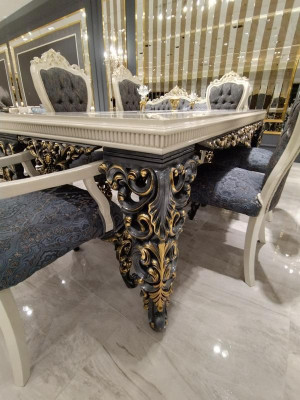Luxusní jídelní set s jídelním stolem, 6 židlemi a stylovou elegancí
