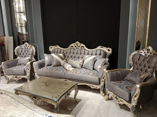 Elegantní obývací pokoj Chesterfield set sedací soupravy 3+1+1 sedadla
