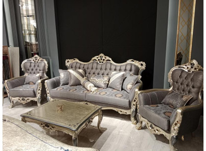 Elegantní obývací pokoj Chesterfield set sedací soupravy 3+1+1 sedadla