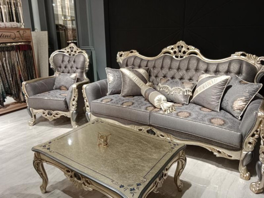 Elegantní obývací pokoj Chesterfield set sedací soupravy 3+1+1 sedadla