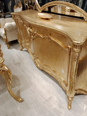 Luxus Sideboard Skříň s  zrcadlem Souprava Komoda Dřevo Klasický Komody