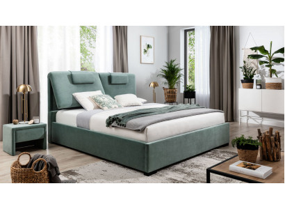 Kompletní ložní souprava 3dílná manželská postel Designer 2x noční stolky