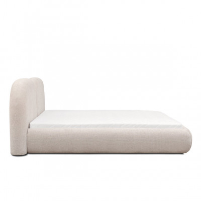 Béžová ložnice manželská postel Kulatá textilní hlavová část Polstrované postele Nové