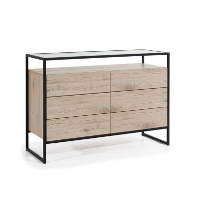 Hnědá skříňka do ložnice s 3 zásuvkami Moderní nábytek z pokoje