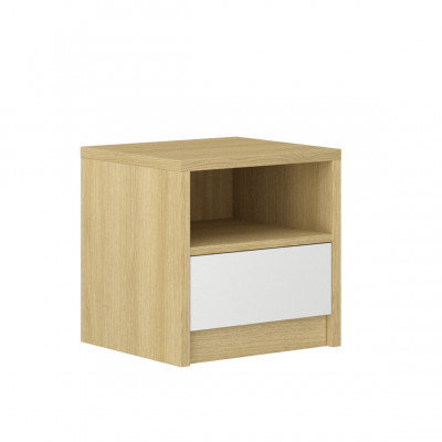 Světle hnědý noční stolek 1x zásuvka Designérská dřevěná konzole do ložnice.