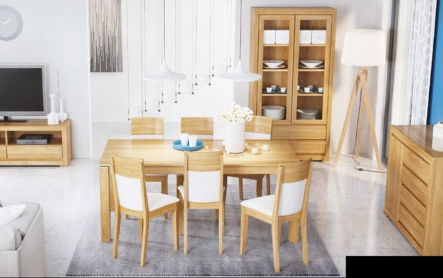 Jídelní stůl ze dřeva Stoly obývacího jídelního pokoje Stůl masivního dřeva 200x90cm Masivní jídelní stoly