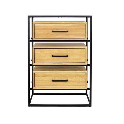 Designerův loft komoda s výklenkem, skříň, polička, luxusní kovové komody do obývacího pokoje.